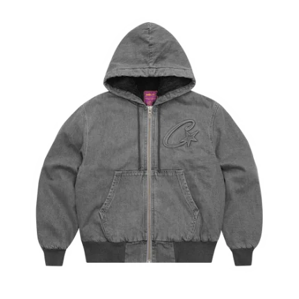CORTEIZ EMBOSSED C-STAR DENIM WORK JACKET [GREY]