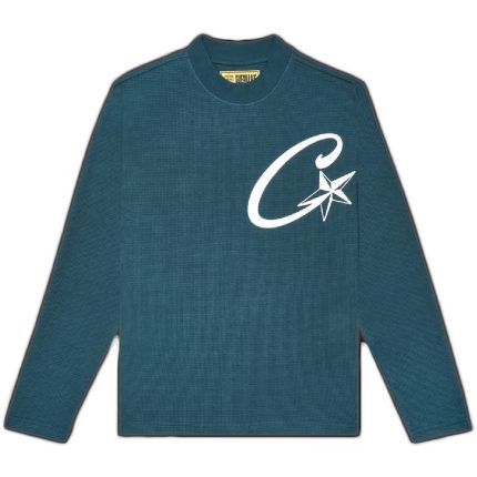 Corteiz C Starz Long sleeve Waffle Green Teal Sweatshirt