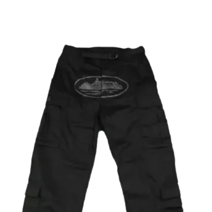 corteiz guerillaz cargos triple black