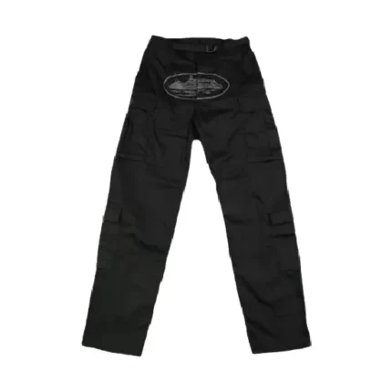 corteiz guerillaz cargos triple black