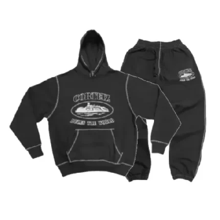 corteiz superior tracksuit black
