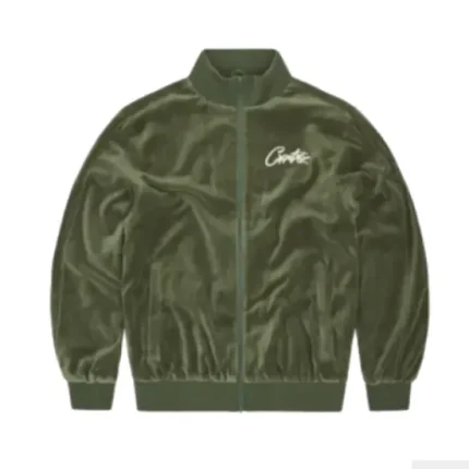 corteiz vvs velour green tracksuit