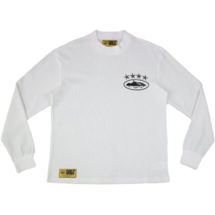 Corteiz 4Starz Alcatraz Waffle Long sleeve – White Shirt