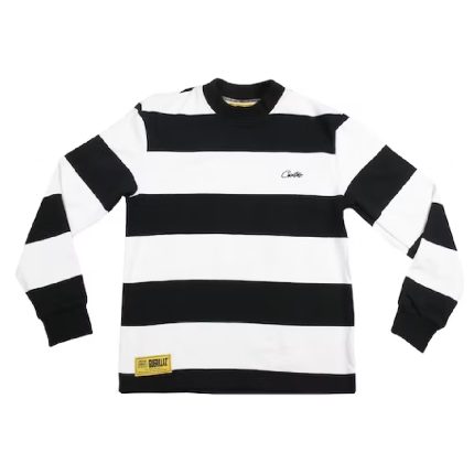 Corteiz All starz Striped Long – Black/White sleeve